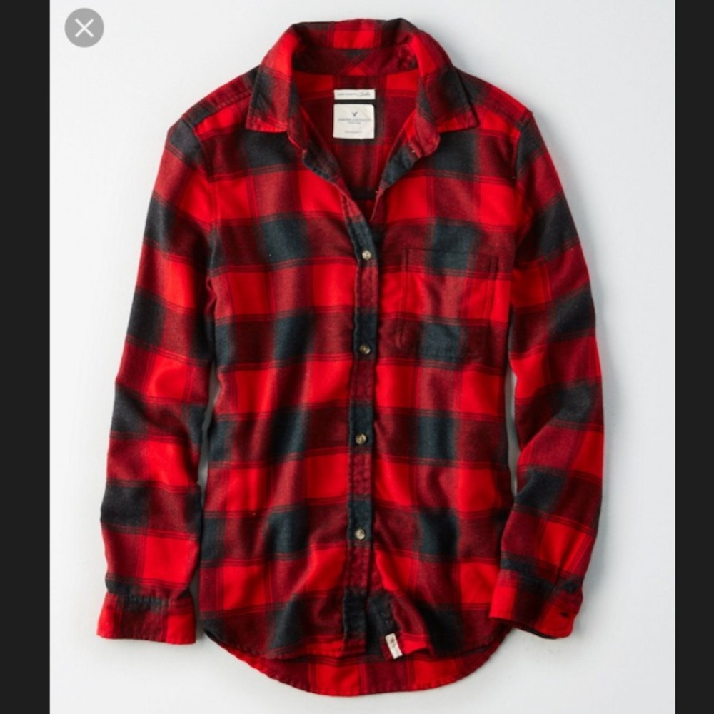 American Eagle Boyfriend Fit Flannel Shirt